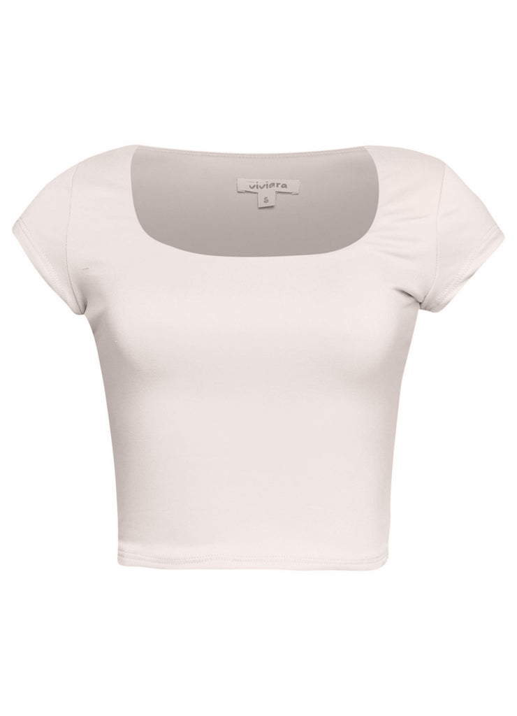 Squared neck cap sleeve top