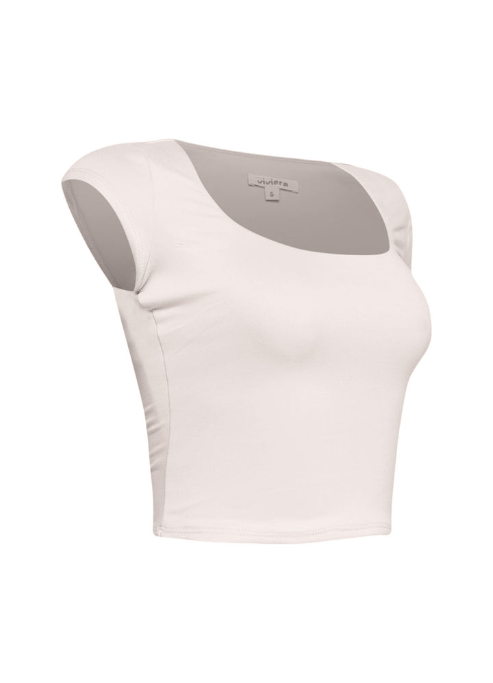Squared neck cap sleeve top