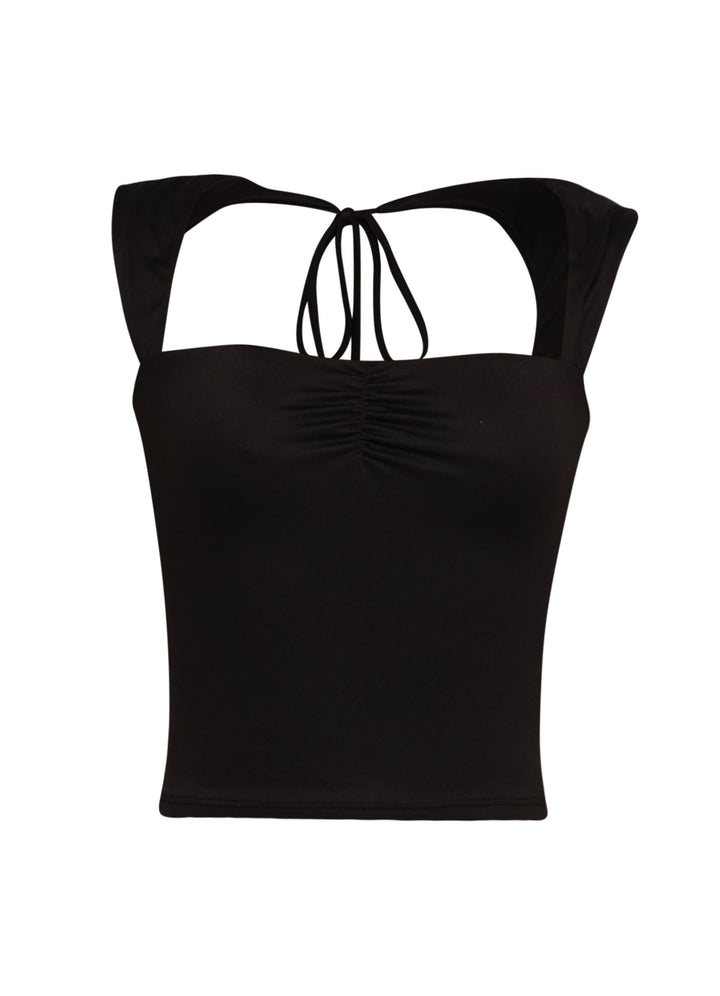 Sleeveless tied back top