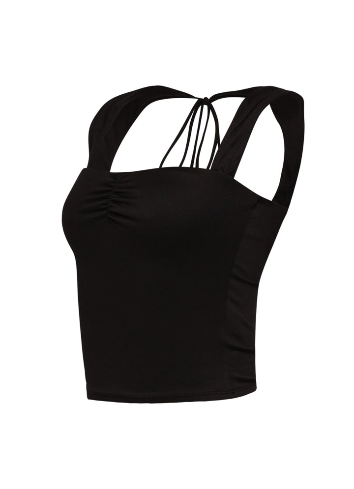 Sleeveless tied back top