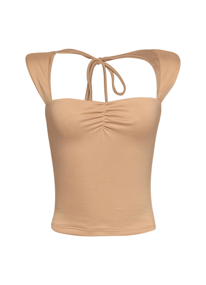 Sleeveless tied back top