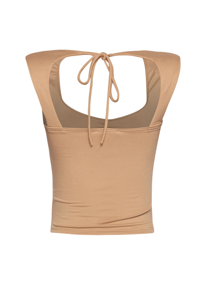 Sleeveless tied back top