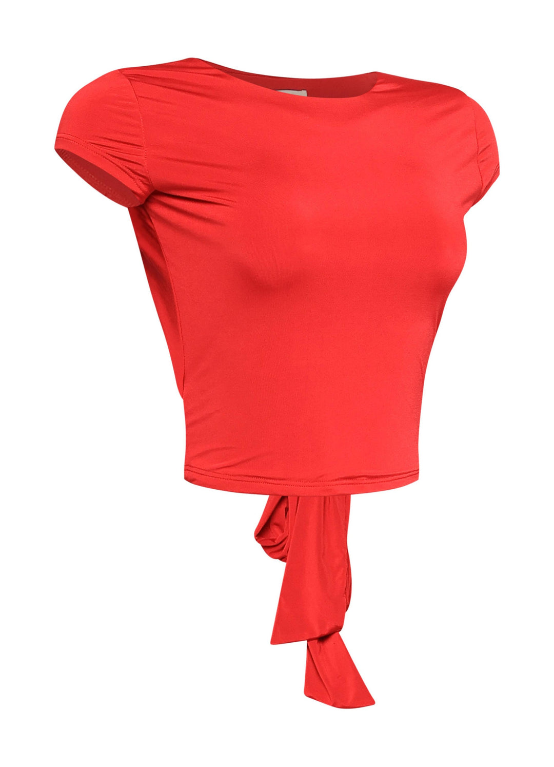 Open and tied back cap sleeve top