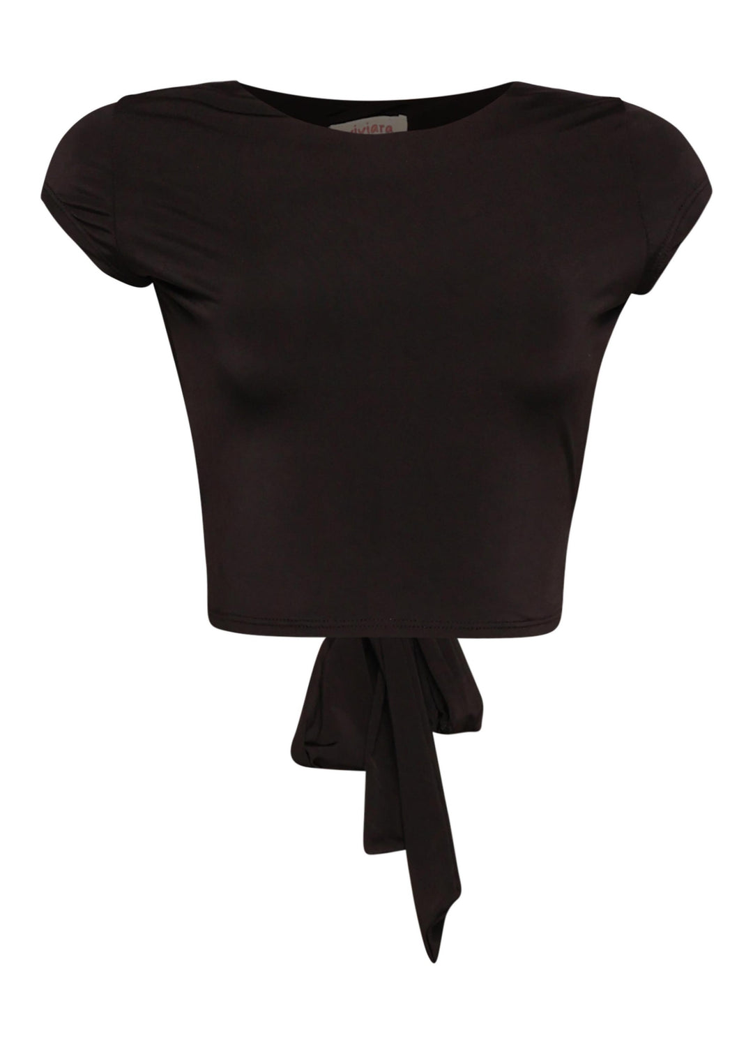 Open and tied back cap sleeve top