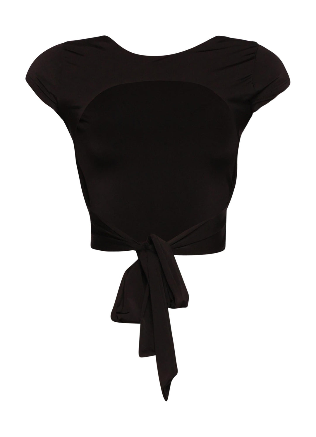 Open and tied back cap sleeve top