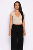 Cap sleeve V neck top