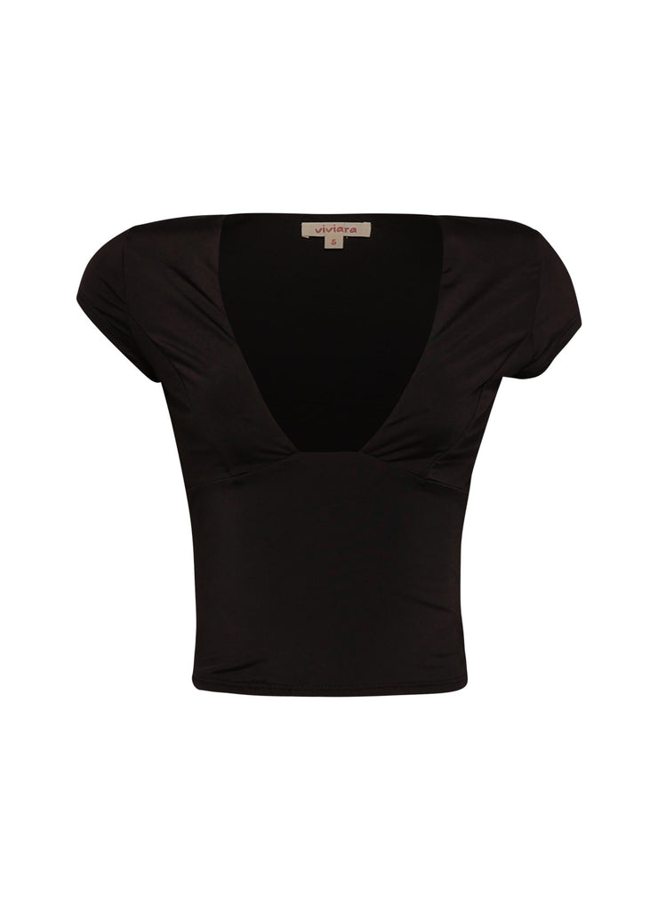 Cap sleeve V neck top