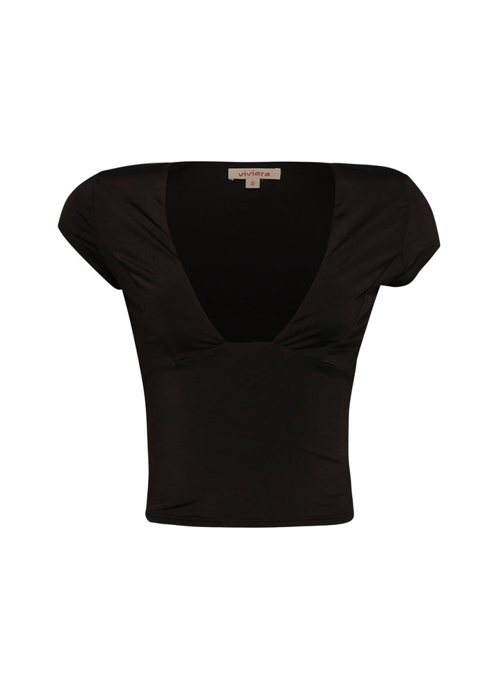 Cap sleeve V neck top