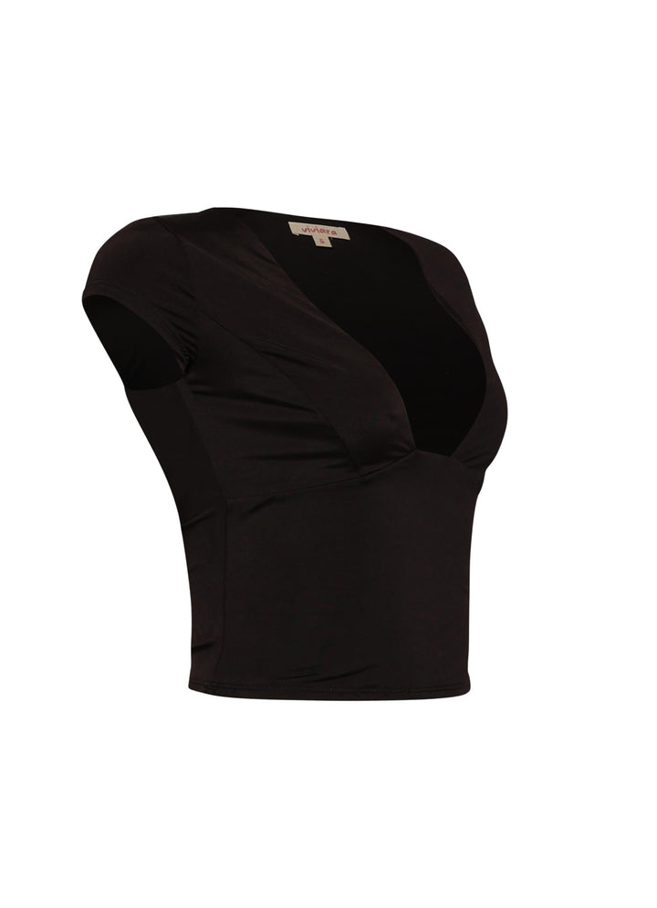 Cap sleeve V neck top