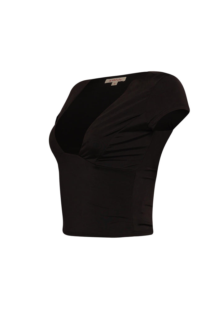 Cap sleeve V neck top