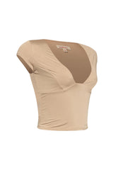 Cap sleeve V neck top