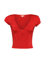 Cap sleeve V neck top