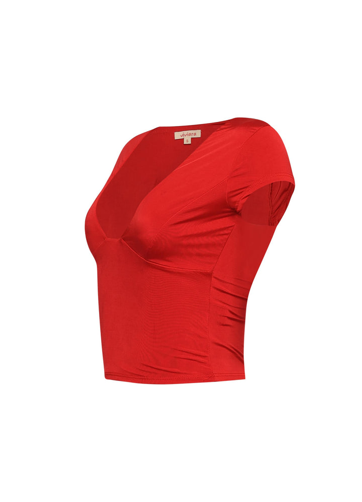 Cap sleeve V neck top