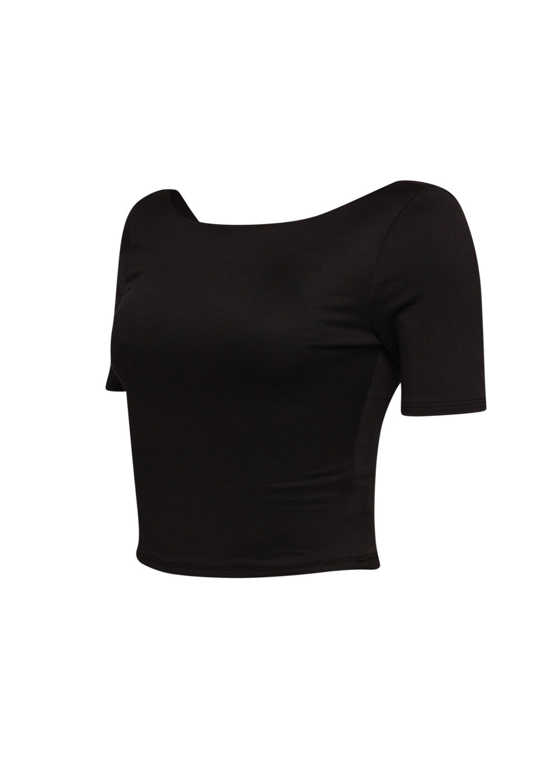 Short sleeve open back top