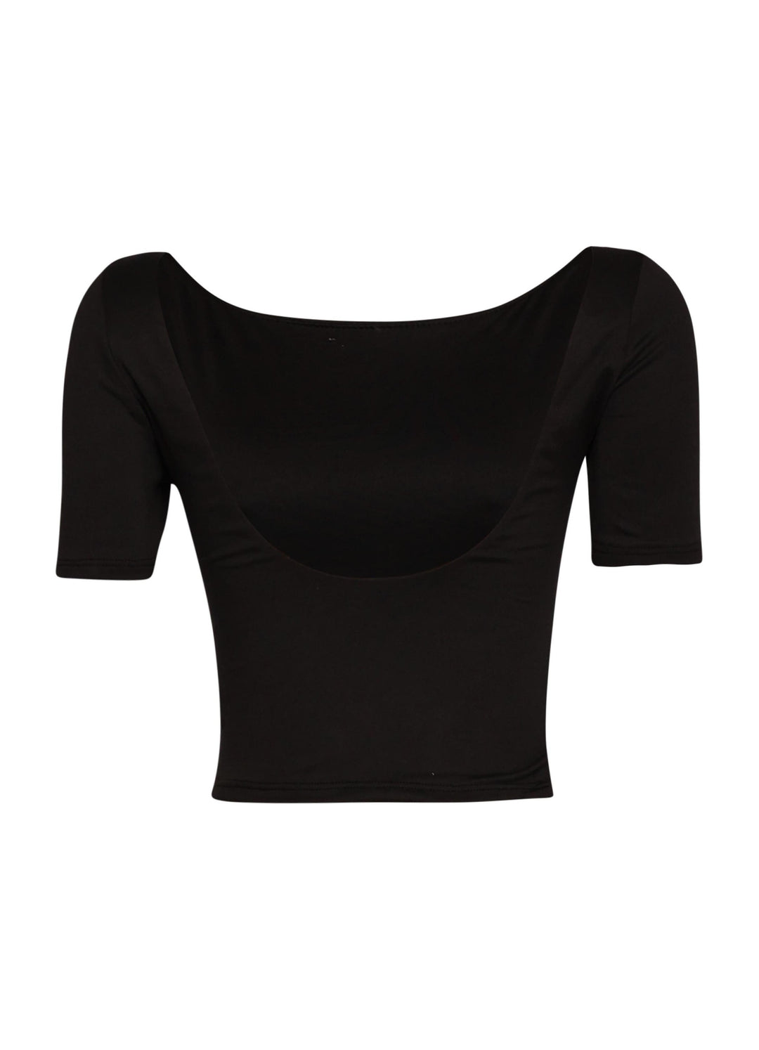 Short sleeve open back top