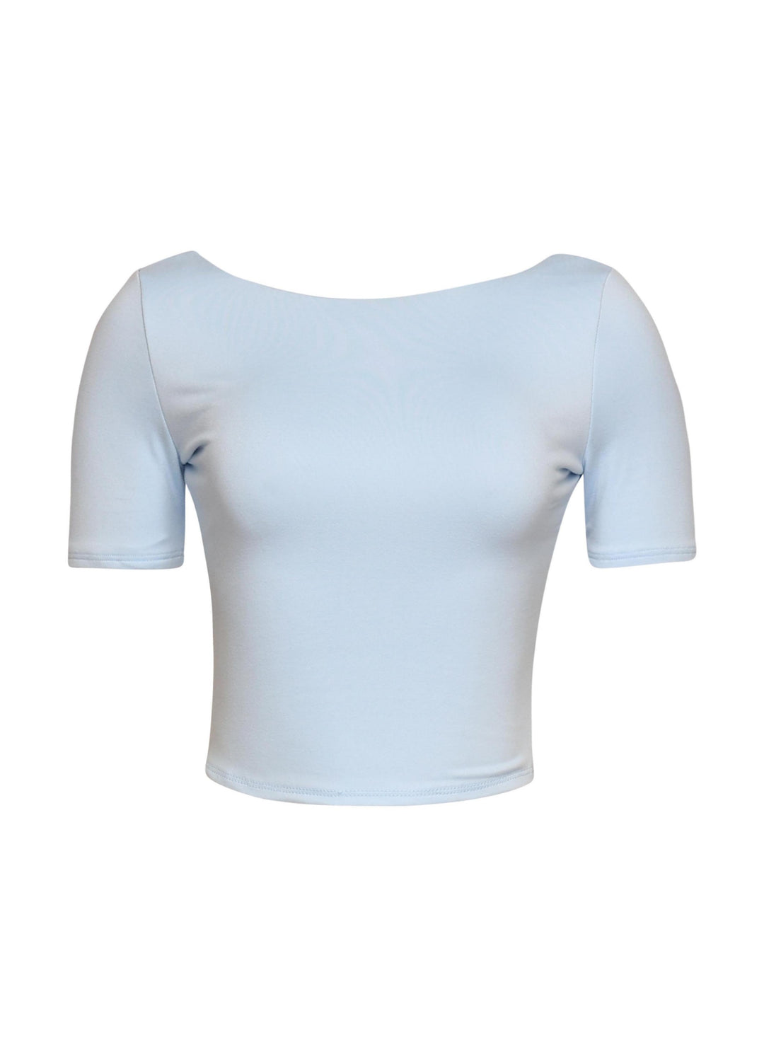 Short sleeve open back top