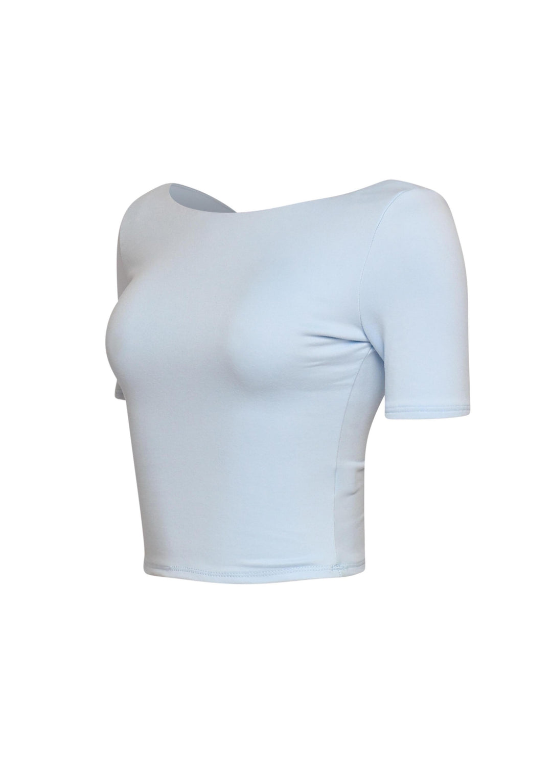 Short sleeve open back top