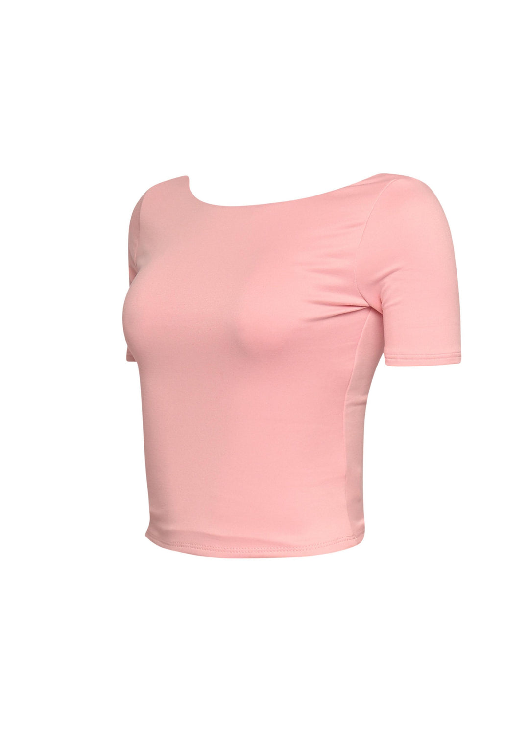 Short sleeve open back top