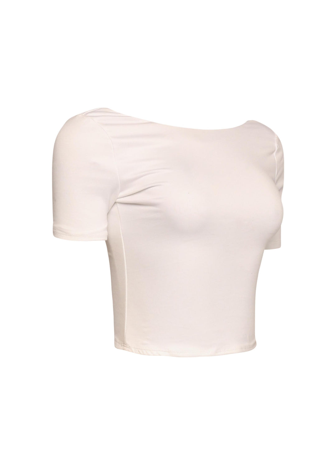 Short sleeve open back top