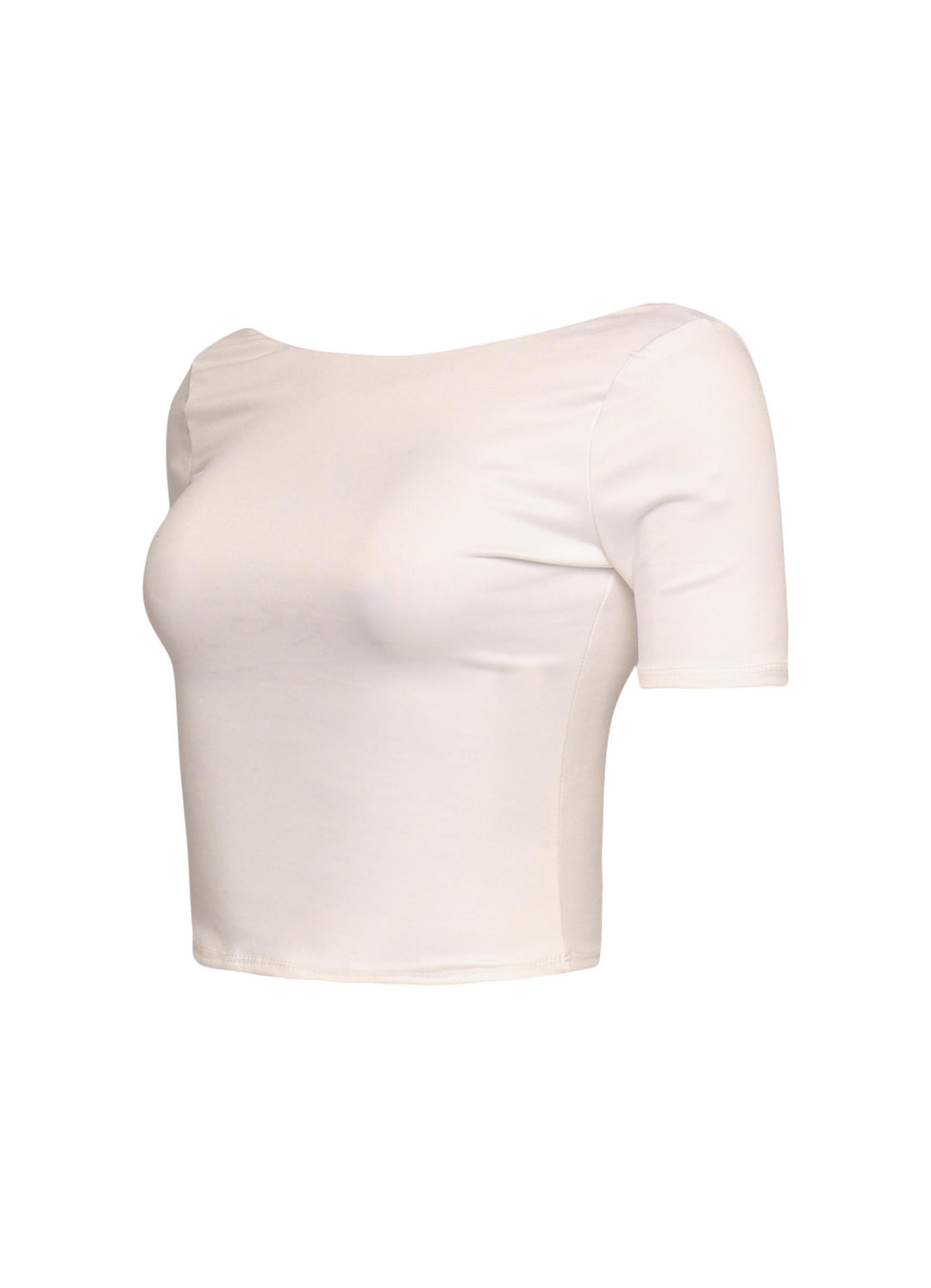 Short sleeve open back top