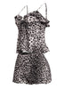 Leopard printed ruffle tank top & shorts set