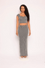 Ribbed capsleeve and maxi skirt set