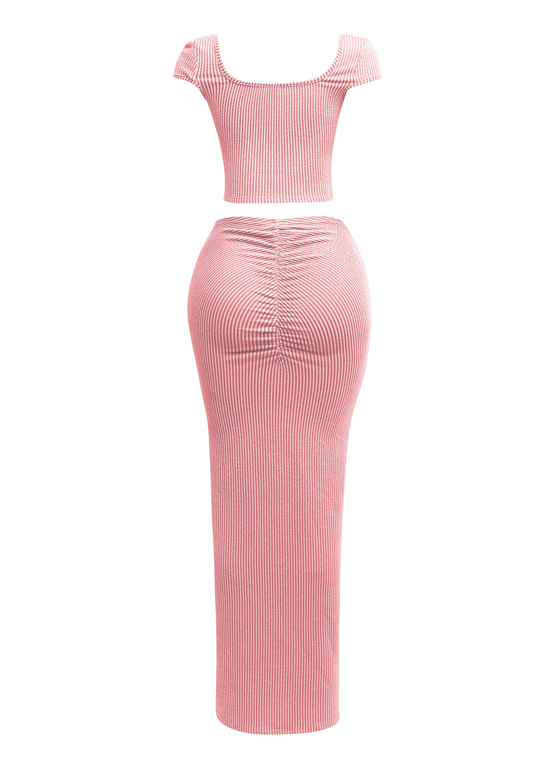 Ribbed capsleeve and maxi skirt set