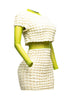 Mesh Contrast Popcorn Fabric Mini Dress