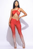 One shoulder cut-out jumpsuit