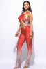One shoulder cut-out jumpsuit