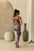 Off shoulder flare bottom jumpsuit.