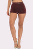 Velvet PU high waisted shorts
