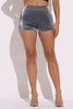 Velvet PU high waisted shorts