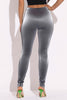 Velvet PU leggings