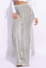 Striped wide leg pants
