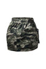 Camo drawstring mini skirt