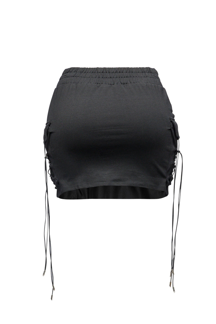 Lace up mini skirt