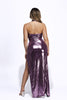Foil Surplice Halter Top and Opened Maxi Skirt