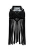 Faux leather fringed skirt