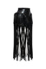 Faux leather fringed skirt
