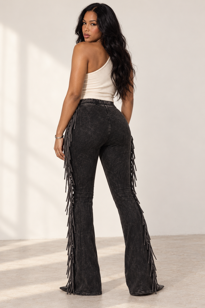 The Bogomore Fringe Pant – Charcoal view 6