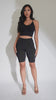 Highwaisted shiny nylon biker shorts in plus size