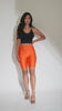 Highwaisted shiny nylon biker shorts in plus size