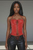 Bad Behavior Lace-Up Vinyl Corset Top