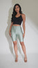 Highwaisted shiny nylon biker shorts in plus size