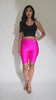 Highwaisted shiny nylon biker shorts in plus size