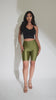 Highwaisted shiny nylon biker shorts in plus size