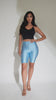 Highwaisted shiny nylon biker shorts in plus size