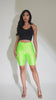Highwaisted shiny nylon biker shorts