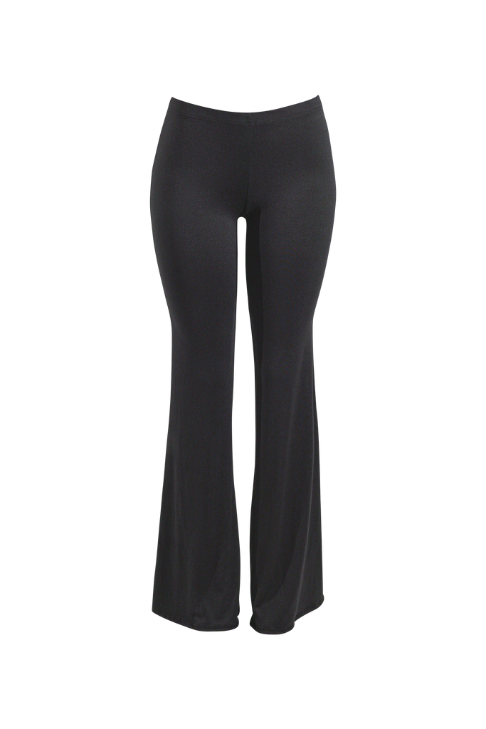 Timeless black flare pants ideal for elevated basics or layered streetwear